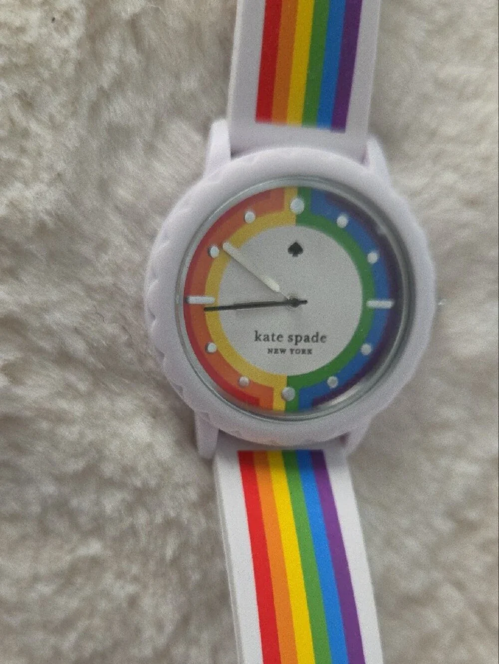 Kate Spade Morningside Rainbow Striped Silicone Watch